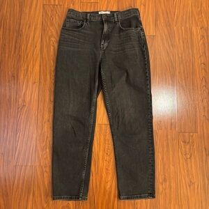 Everlane Black High Rise Straight Jeans Classic Style Womens 28 Crop